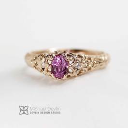 pink sapphire ring 14k rose gold